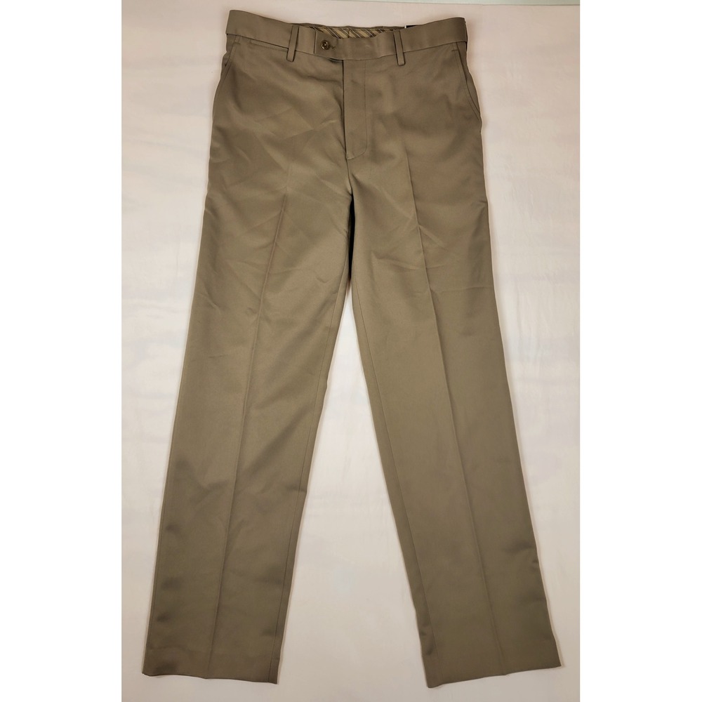 Saddlebred Mens Comfort Waist Straight Fit Dress Pants 34x32 Taupe 9217-1005 NWT